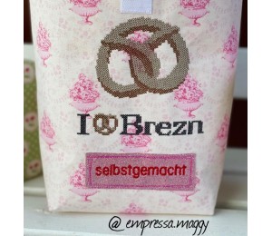 Stickdatei - Brot Liebe - I LOVE Brezn Kreuzstich